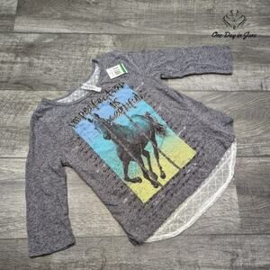 Beautees Girl's 3/4 Sleeve ""Imperfection Is Beautiful"" Lace Back Top Size L